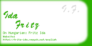 ida fritz business card